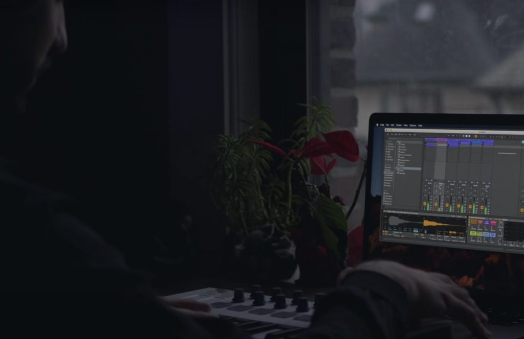 Video of a beatmaker composing on Ableton software