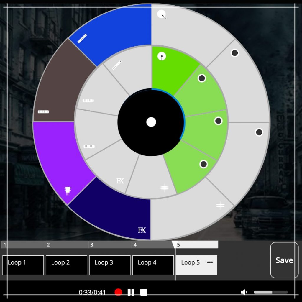 record a beat loop by loop on the timeline of La Scratcheuse's music maker