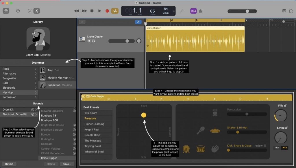 Drum track on GarageBand