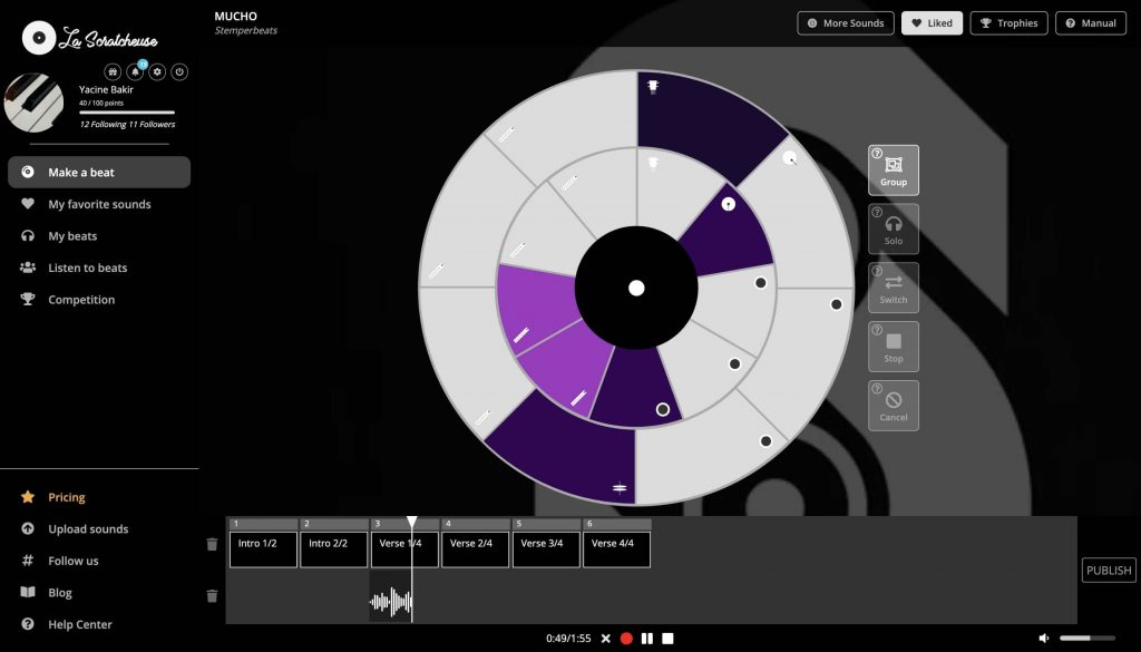 Record a voice on La Scratcheuse's timeline