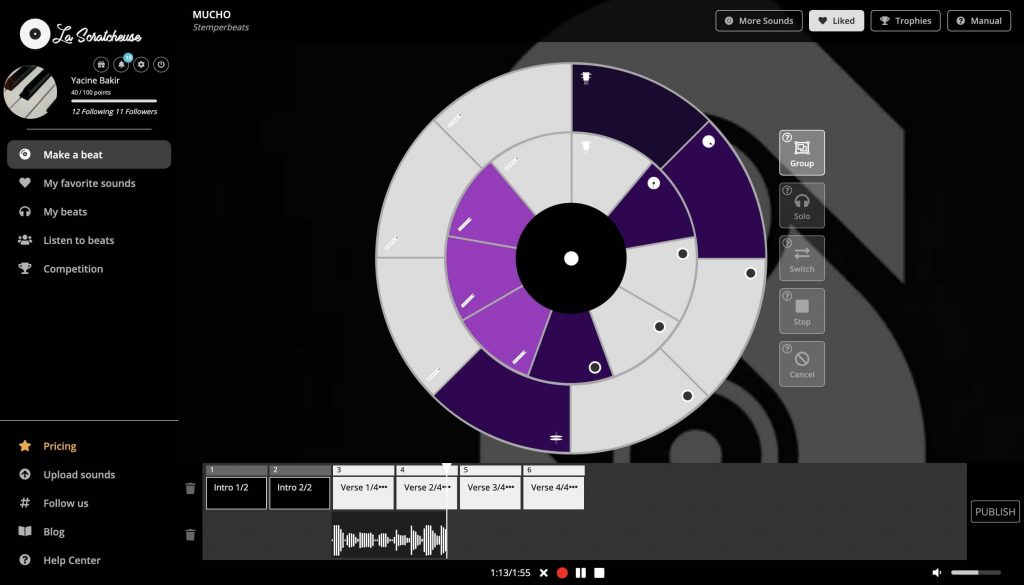 Record a voice to your beat made on La Scratcheuse