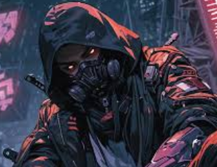 Masked man's profile